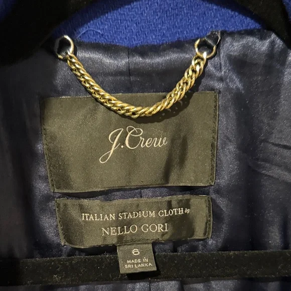 J. Crew Italian Stadium Coat Cobalt Blue Size 6 - Picture 5 of 6